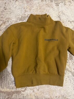 Kids ESSENTIALS Mock Neck Sweatshirt - Olive Mustard
